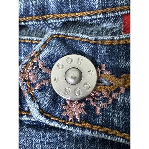 CosJeans Womens 10 Blue‎ Bootcut Flare Floral Embroidered Denim Stretch Jean Y2K - Picture 9 of 16